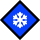 青ひし形に雪の結晶